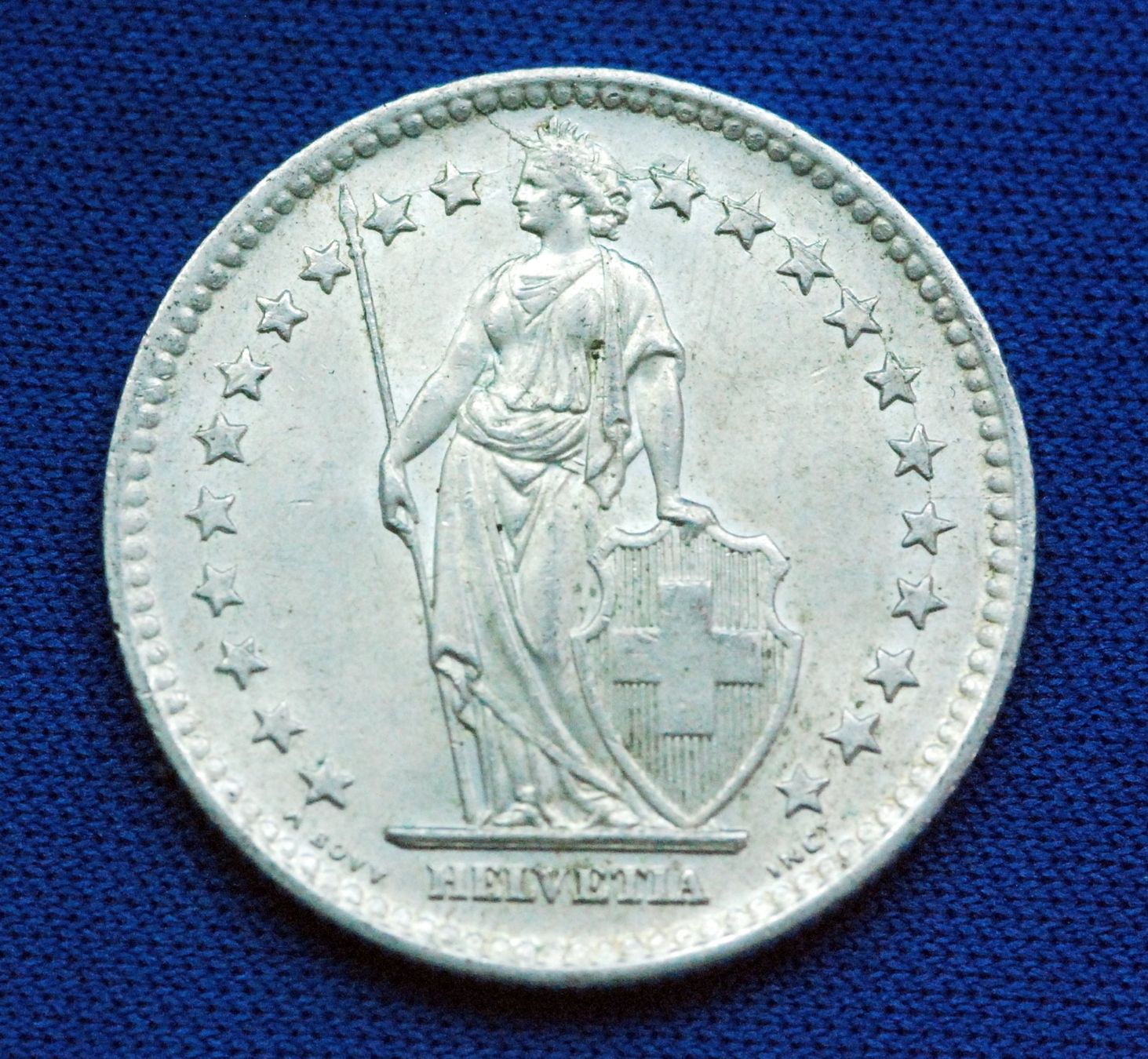 Alle Münzen: Silberner 2.- 1946 / Prägefehler, "Einhorn" – Gebraucht aus Mühlethal von sowato 1