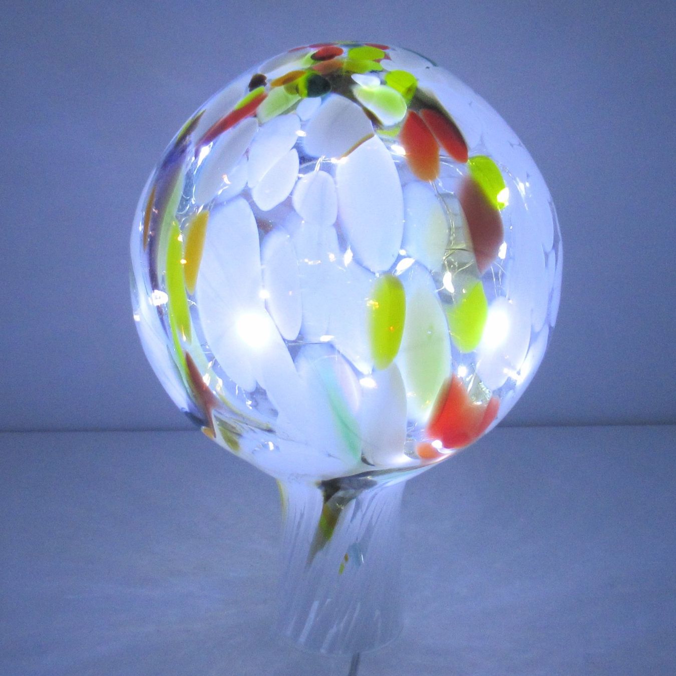 Tutte le decorazioni: 15 CM GARTENKUGEL TRANSPARENT WEISS -BUNT – Nuovo (secondo la descrizione) da Stein am Rhein venduto da Vitrum8260 4