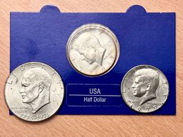 US Dollar drei Münzen teilw. Silber