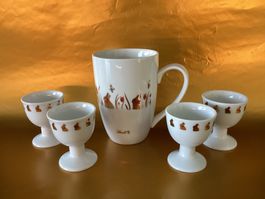Lindt  / 4 Eierbecher und 1 Tasse