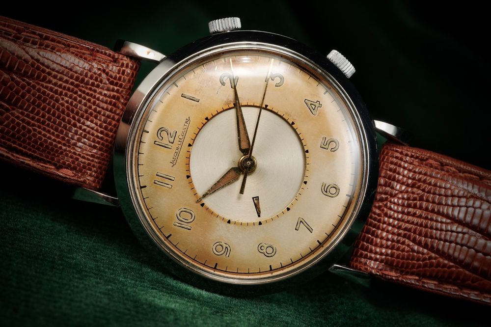 Jaeger LeCoultre Memovox Vintage Alarm Steel Watch (Gebraucht