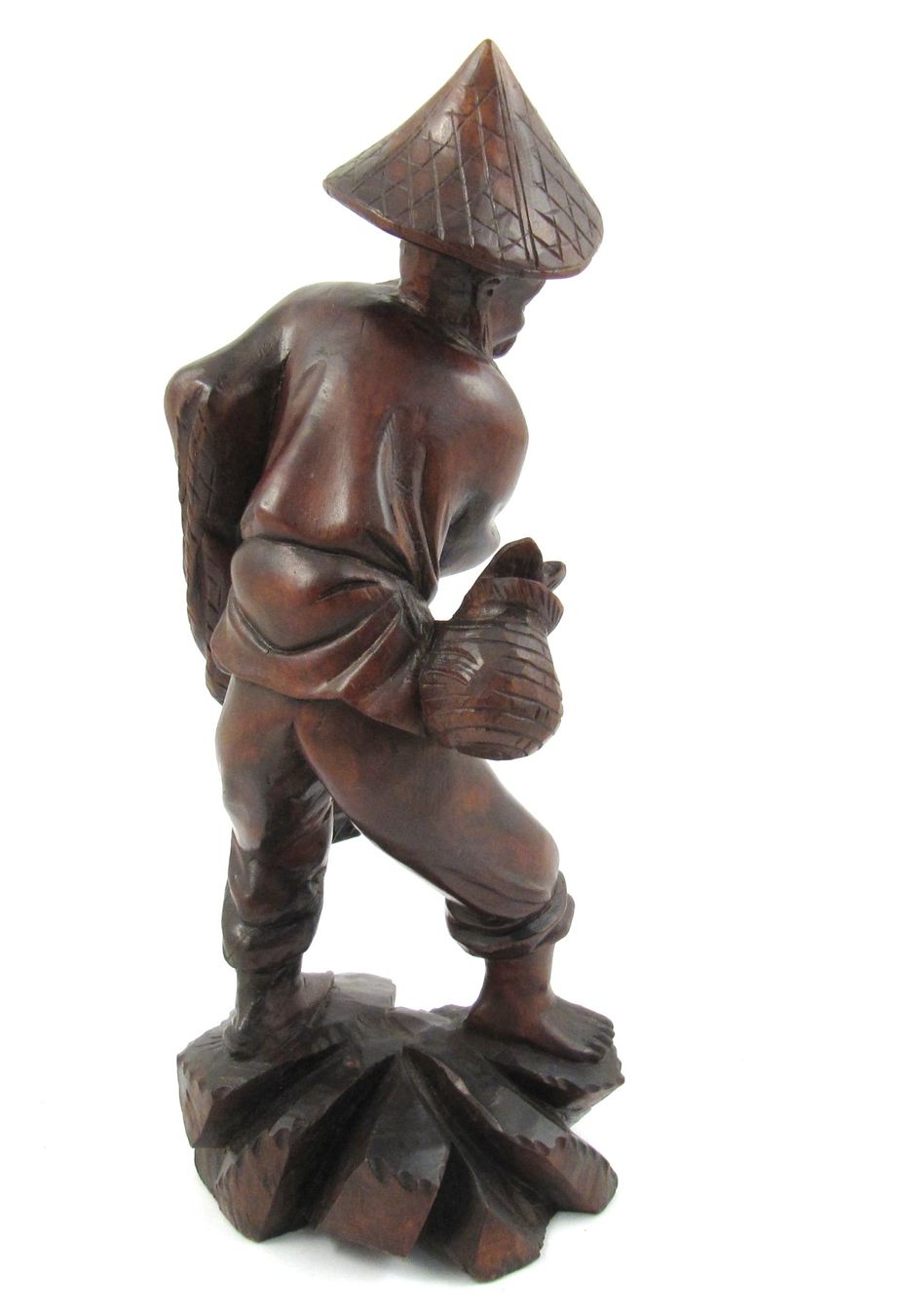 Statuette: Holz OKIMONO eines Netzfischers – Usato da Meinisberg venduto da duveen 3