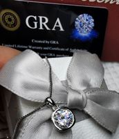 Collier argent avec diamant de moissanite de 1 ct certifié