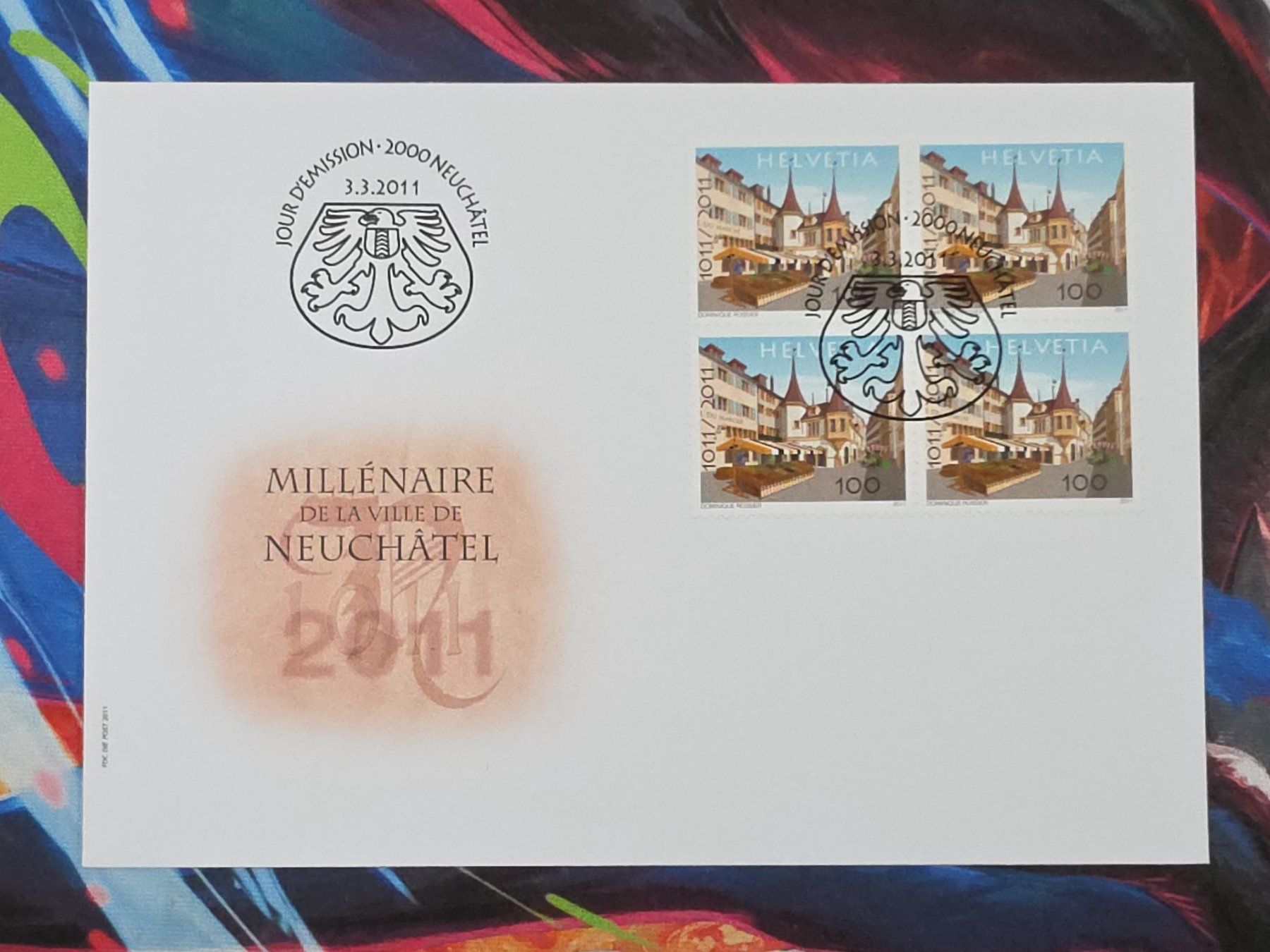 Tutti i francobolli: CL29 2x Enveloppe + Timbre Suisse 2011 – Usato da Cousset venduto da Patrick_Collections