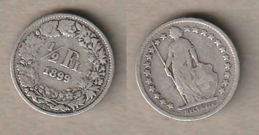 Toutes les monnaies: 1/2 Franken 1899 – D'occasion à Allschwil par Coinfreak