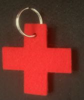 Schluesselanhaenger rotes Kreuz Filz neu