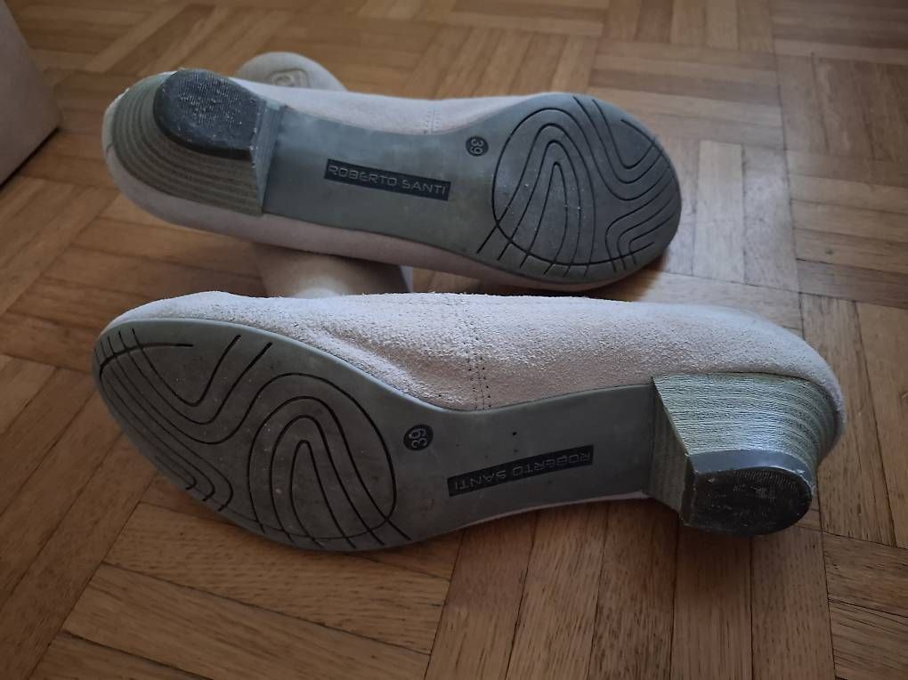 Roberto Santi Scarpe da donna: Absatzschuhe beige Wildleder Gr. 38 – Usato da Rombach venduto da Circlelove 1