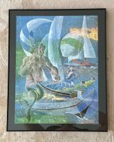 Hans Erni, Kunstdruck gerahmt, „Neptun“, 1983