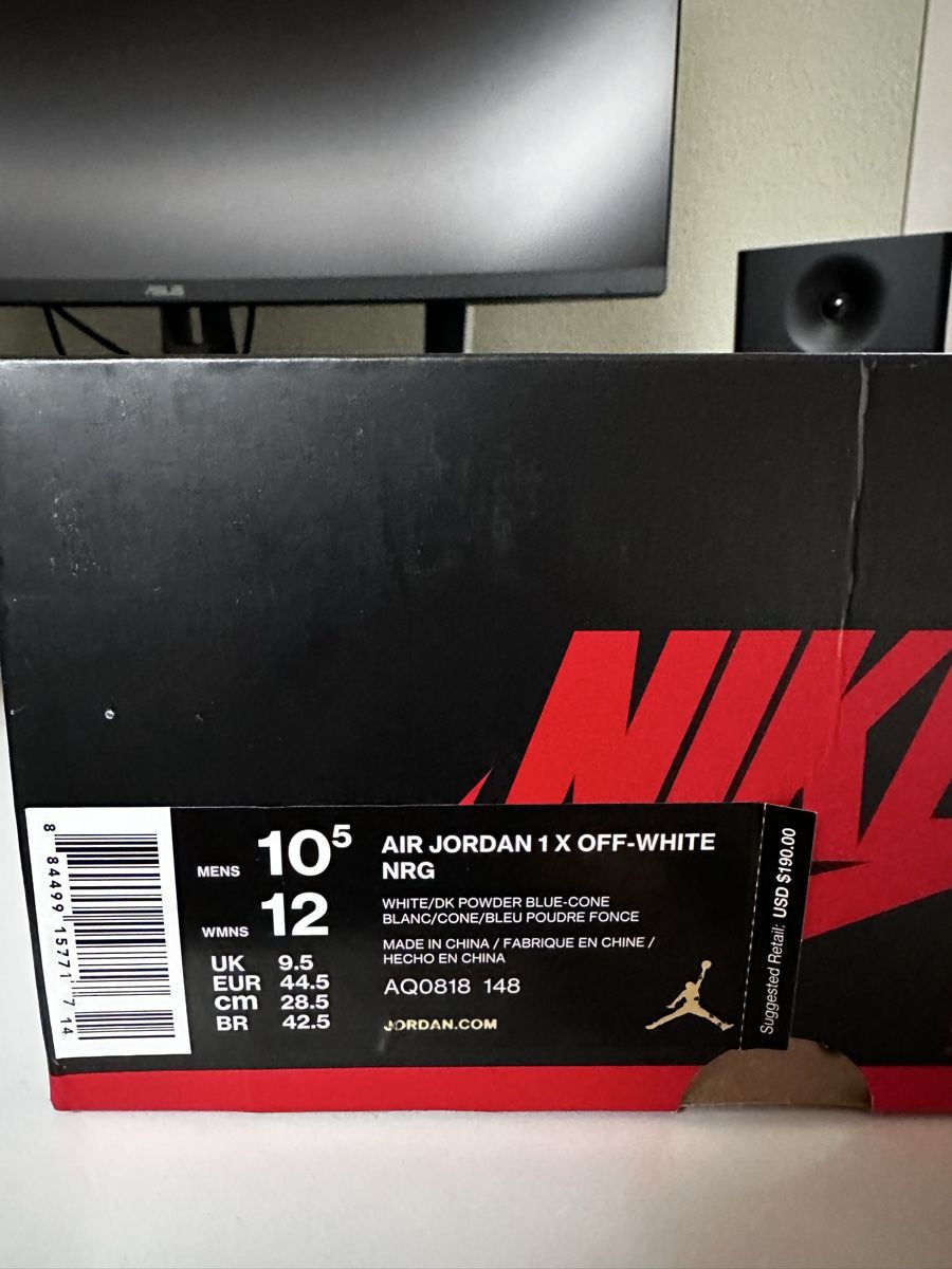 Off-White Scarpe da uomo: Air Jordan 1 x Off White University Blue – Usato da Brunnen venduto da ram_5zvc 4
