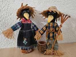 Raben, Dekoration, "Strohfiguren" (Set mit 2)