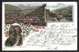 Litho Chur, Plessurquai, Totalansicht mi