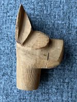 Hundekopf, Holz Figur, als Schirmgriff gedacht