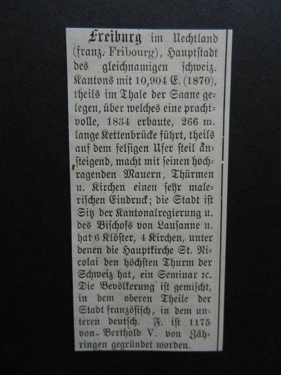 Incisioni: Fribourg Freiburg – Usato da Risch venduto da Rischli15 7