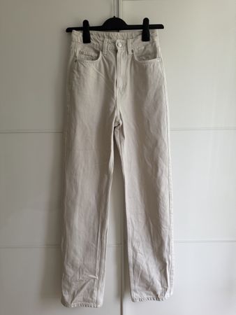 Weekday Jeans, Rowe Extra High Straight, Beige, W24/L32