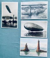 4 historische Postkarten: Lindau Bodensee und Zeppelin