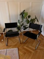 Freischwinger schwarz Chrom – 2er Set