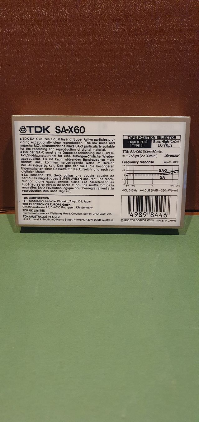 Kompaktkassetten: 1 Cassette Audio TDK SA-X 60  – Neu und originalverpackt aus Sion von Timevintage 1