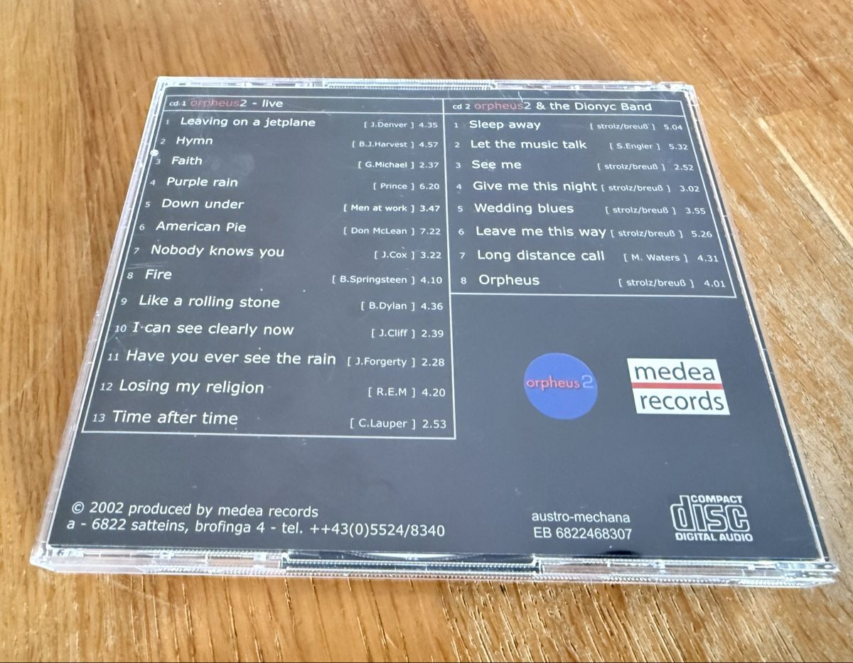 CD: Orpheus 2 Live Doppel CD – Usato da Goldach venduto da Messerguru 1