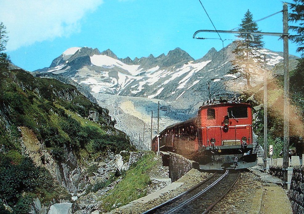 Cartoline postali: FURKA-OBERALP-BAHN bei Gletsch – Nuovo (secondo la descrizione) da Jona venduto da philajona