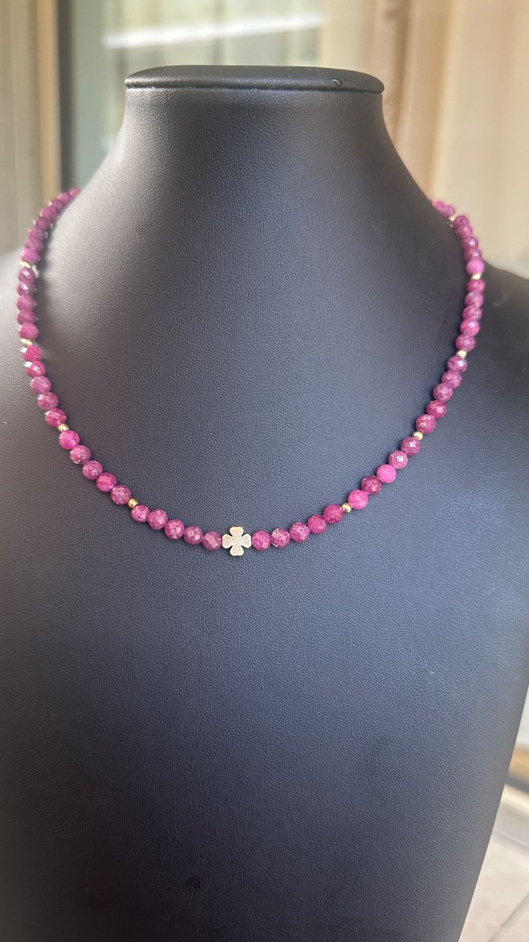 Catenine: Choker mit natürlichen Rubin Edelsteinen – Nuovo e nell'imballaggio originale da Kriens venduto da Hortensie6