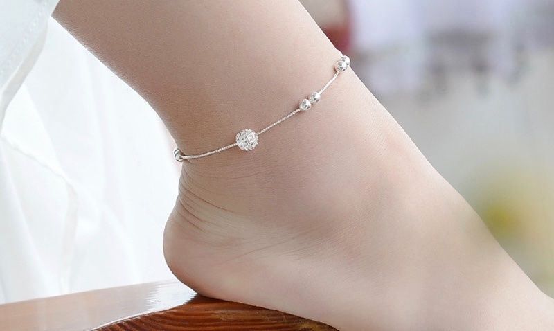 Bracciali & Braccialetti: silber fusskette mit kugeln – Nuovo e nell'imballaggio originale da St. Gallen venduto da yatoot26