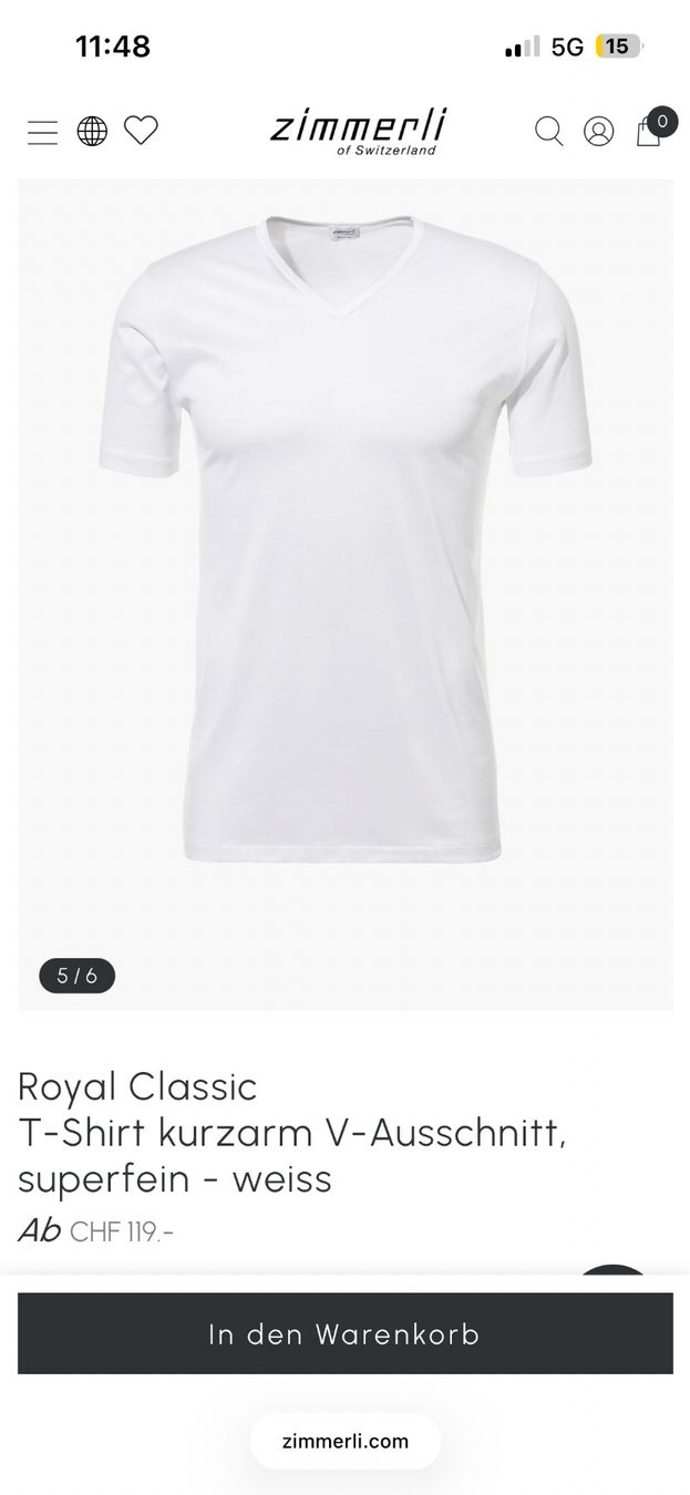Zimmerli T-shirt: NEU - Zimmerli V-Neck Royal Classic – Nuovo e nell'imballaggio originale da Eglisau venduto da vfe7
