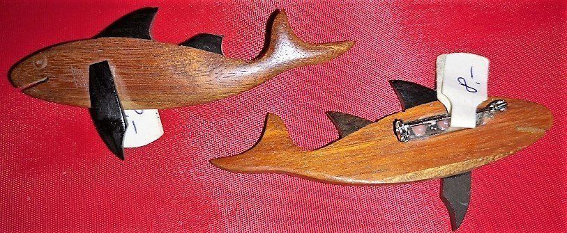 Spille & Fermagli: Brosche Haifisch aus Holz – Nuovo (secondo la descrizione) da Lutzenberg venduto da Truhe