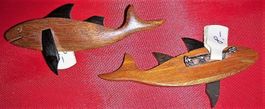 Brosche Haifisch aus Holz