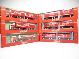 Albedo H0 6 x COCA COLA VOLVO und MAN LKW im Set