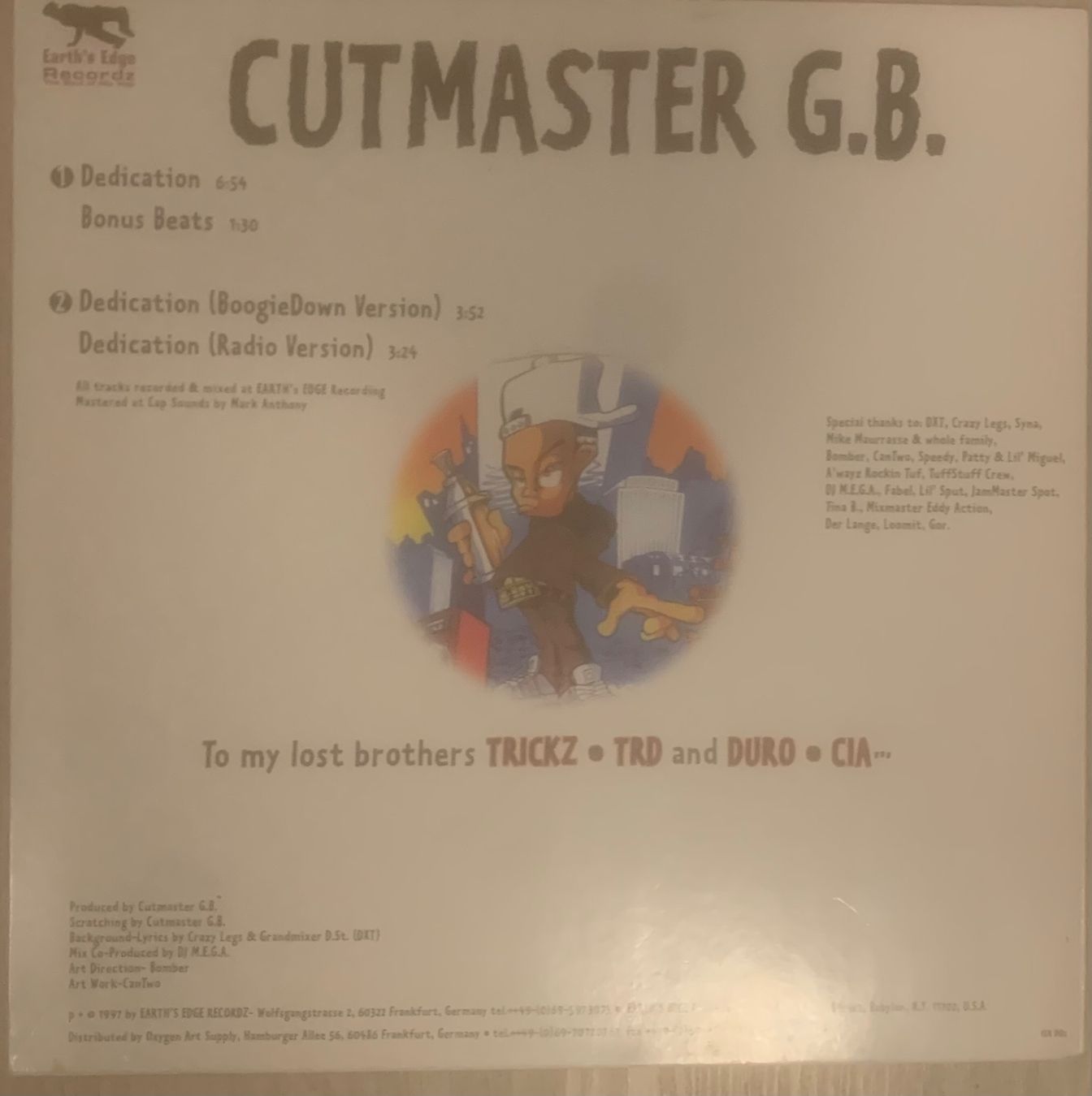 Schallplatten: CUTMASTER G.B. - Dedication Maxi Lp 1997 – Gebraucht aus Mühlethal von superfast78 1