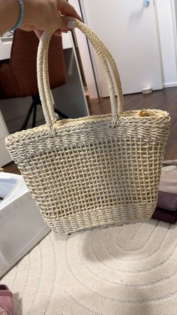 Strobke Tasche geflochten beige guter Zustand