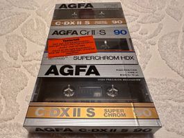 AGFA CrII-S & C-DXII S 90 Kassetten, 3 Stk. Sammlerqualität!