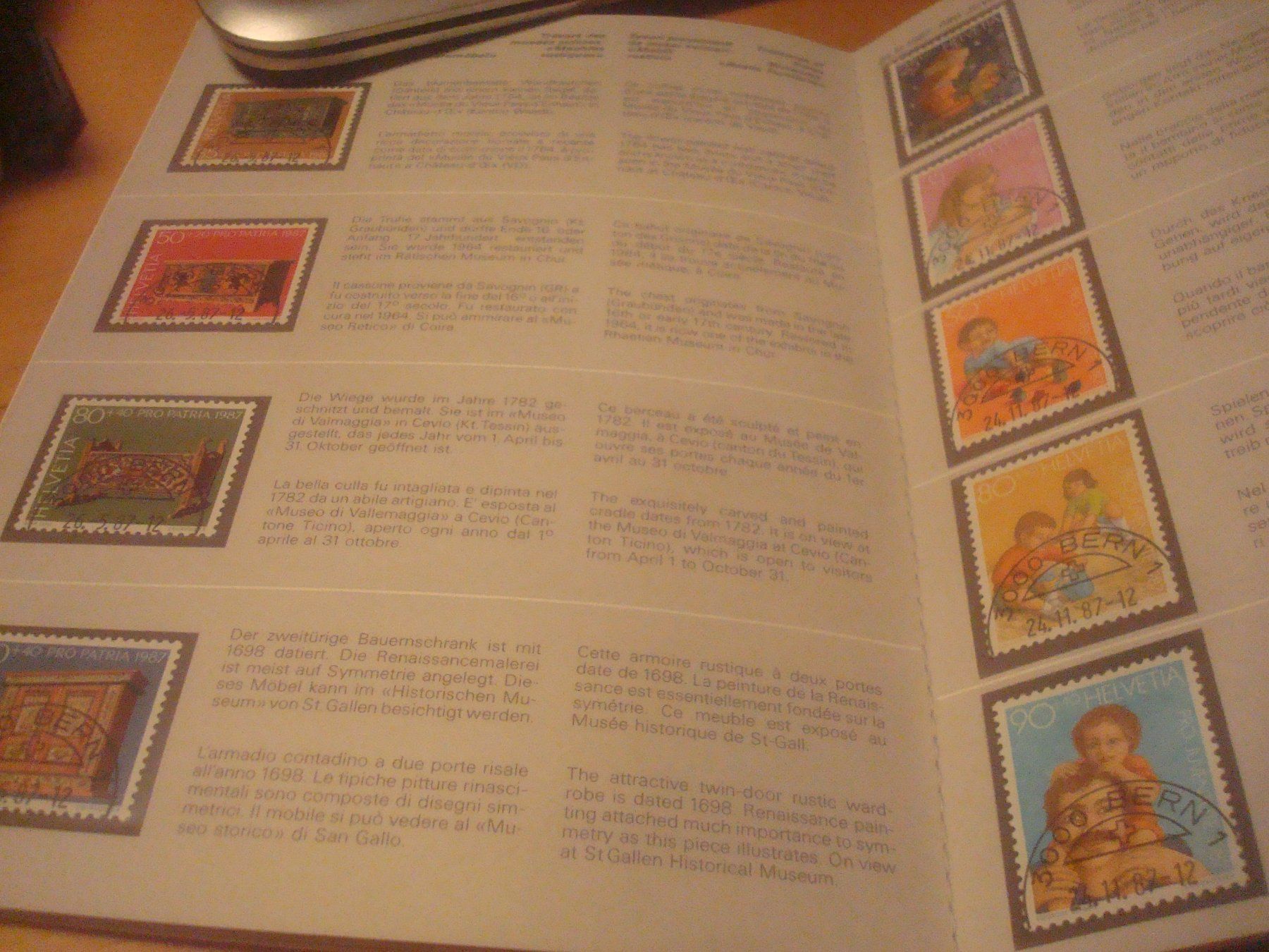 Alle Briefmarken: CH 1987 Jahresbuch mit HAlbmodstempel – Gebraucht aus Gordola von Polentaefung 5