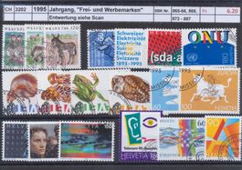 1995 Jahrgang, "Frei- und Werbemarken", gestempelt