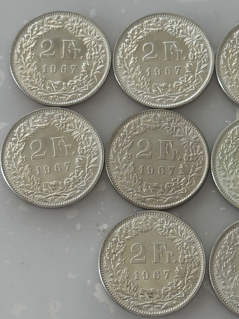 Tutti le monete: 10 x 2 Franken 1967  Silber  Stgl – Nuovo (secondo la descrizione) da Wallisellen venduto da SWISS_SILVER1 4