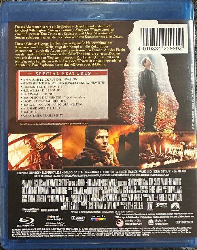 Tutti i DVDs: 3 Blu-rays Krieg der Welten Top Zustand – Usato da Beringen venduto da Mantafisch1 1
