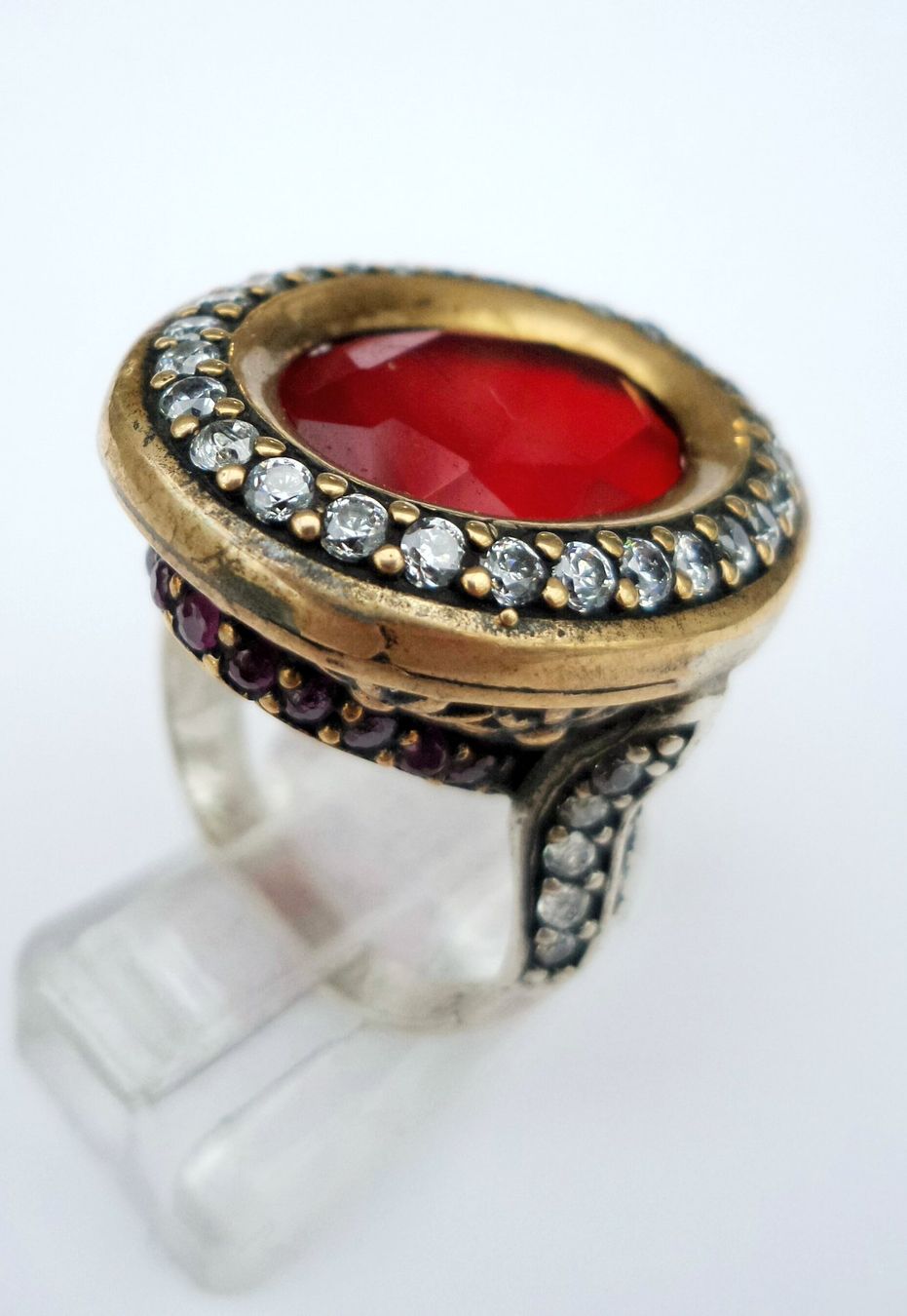 Anelli: Ring mit rotem Edelstein Grösse 55 – Nuovo (secondo la descrizione) da Zürich venduto da Benedikt21 3