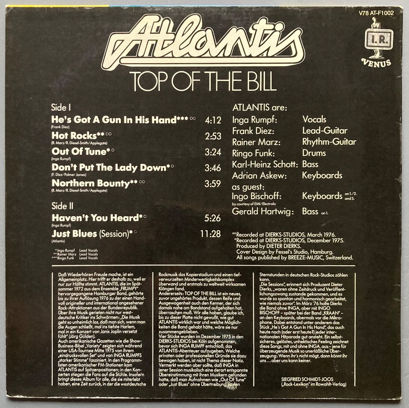 Dischi in vinile: ATLANTIS - TOP OF THE BILL – Usato da Poliez-Pittet venduto da Newtown-Records 1