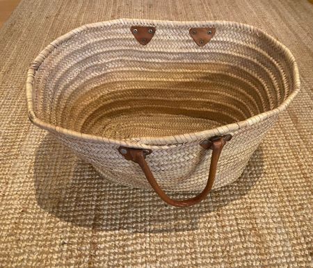 Grosse Strandtasche mit Ledergriffen🤍