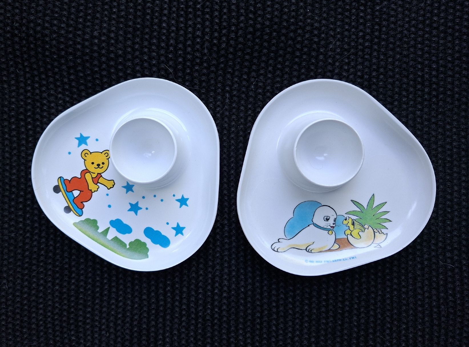 Altre Stoviglie: Zwei vintage Eierbecher mit kindlichen Motiven  – Usato da Dietikon venduto da Magi2