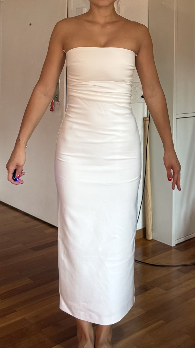 Zara Vestiti: White Strapless Midi Dress Size S – Nuovo (secondo la descrizione) da Zürich venduto da eli_t8nw 2