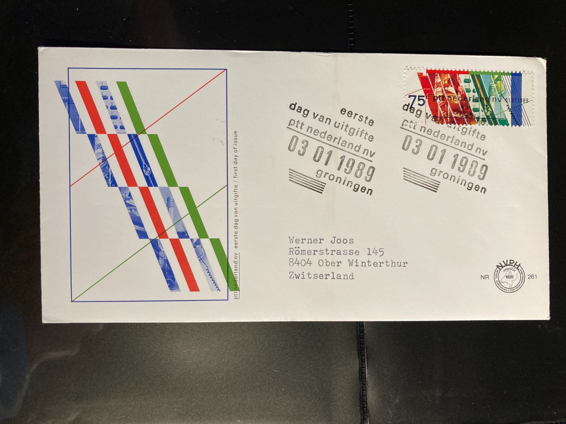 Tutti i francobolli: Niederlande 1989 illustrierter FDC Privatisierung Post – Usato da Winterthur venduto da schnueps