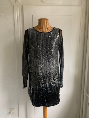 PATRIZIA PEPE - Pailletten Kleid schwarz 36