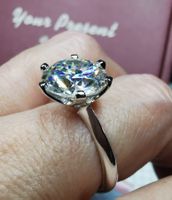 Bague argent avec diamant de moissanite de 5 ct certifié GRA