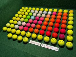 100 gebrauchte Golfbälle (sehr schön bis mässig) Set 013