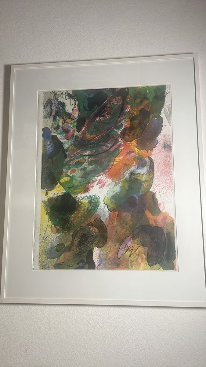 Dipinti: Abstrakte Kunst Lithographie gerahmt – Usato da Volketswil venduto da eris2015