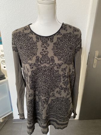 Monari Pullover gemustert braun schwarz Grösse 42