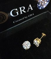 Boucles d'oreille argent avec moissanites 2 ct certifié GRA
