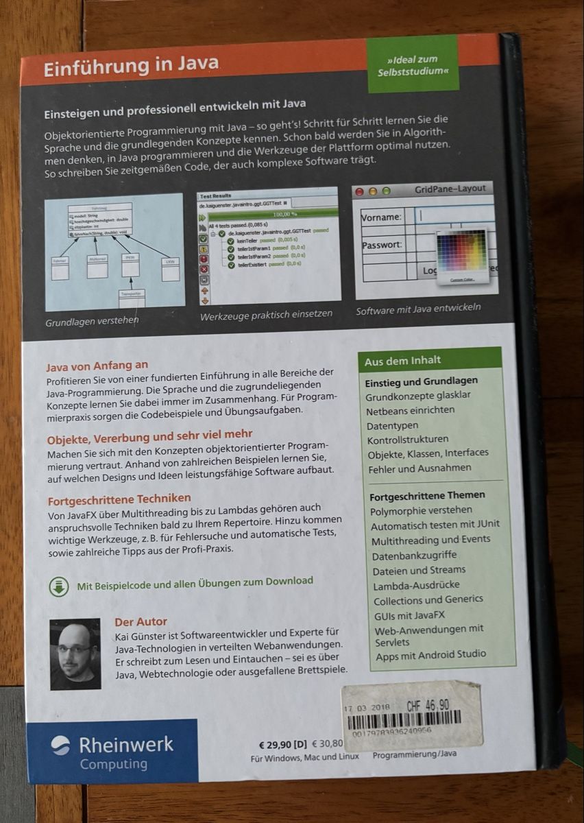 Bücher: Buch Einführung in Java – Gebraucht aus Gipf-Oberfrick von mapfi5 1