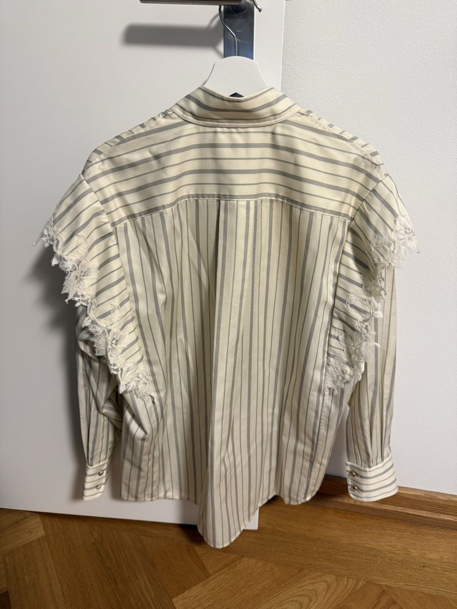 Zimmermann Camicette: Zimmermann Bluse gestreift mit Spitzenbesatz Grösse 2 – Usato da Horw venduto da patrik_13 3